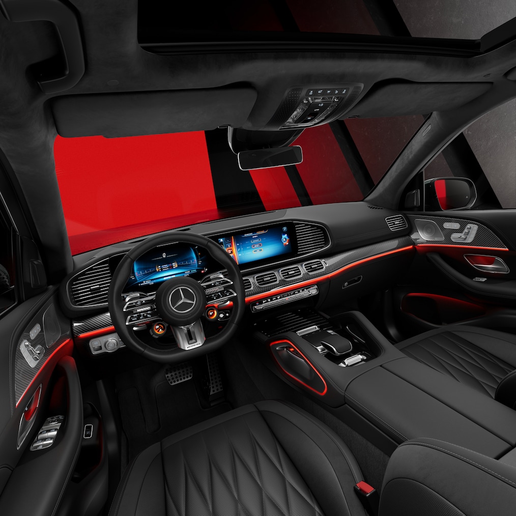 Darstellung des Cockpits und der Vordersitze, des Mercedes-AMG GLE Coupé 63 S.