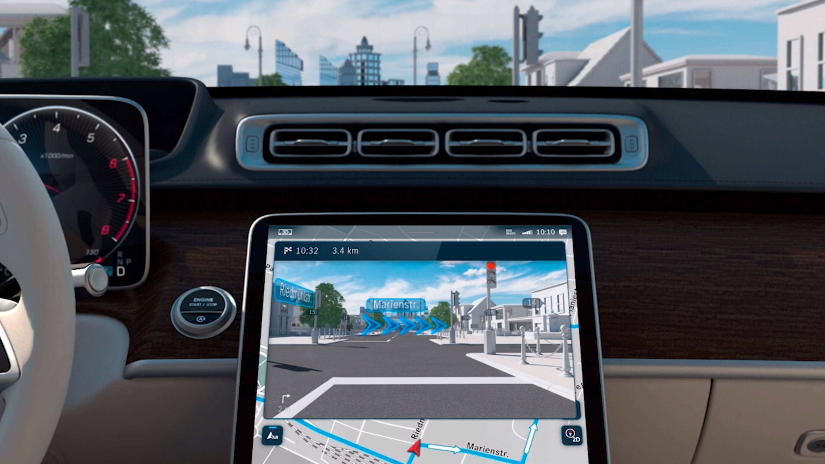 Das Video zeigt Funktionen von MBUX Augmented Reality für Navigation.