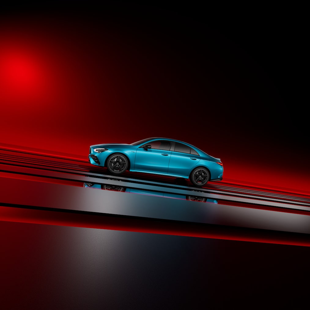Das Mercedes-AMG CLA Coupé mit AMG Design Plus-Paket.