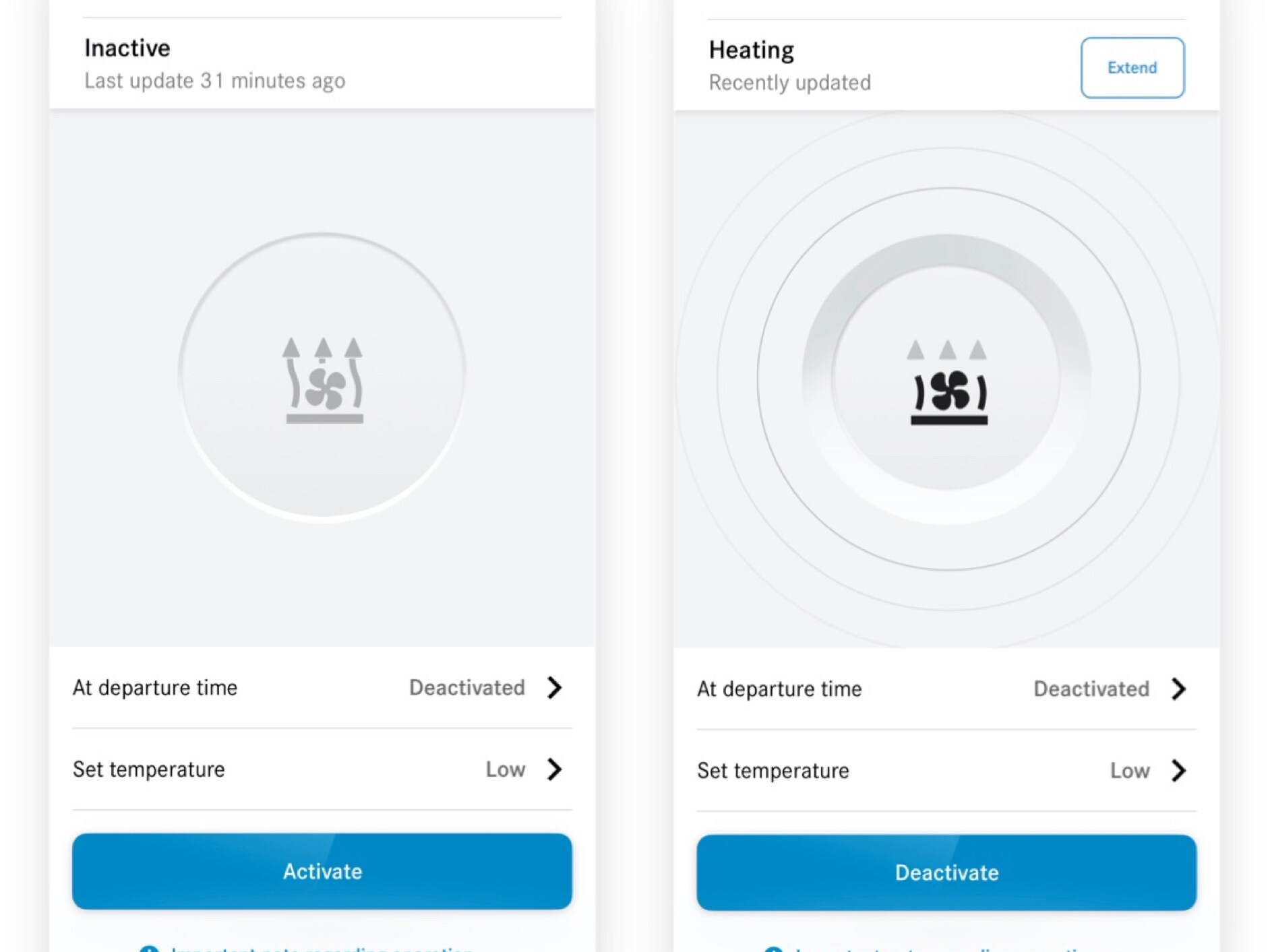 Ein exemplarisches Bild der Funktion Programmierung Vorklimatisierung.