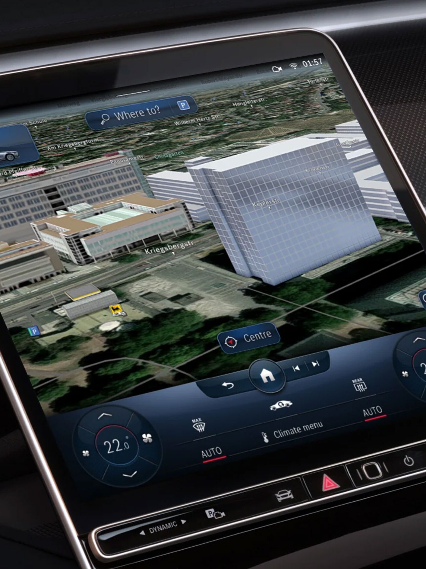 Die Navigation mit Satellitenbildern.