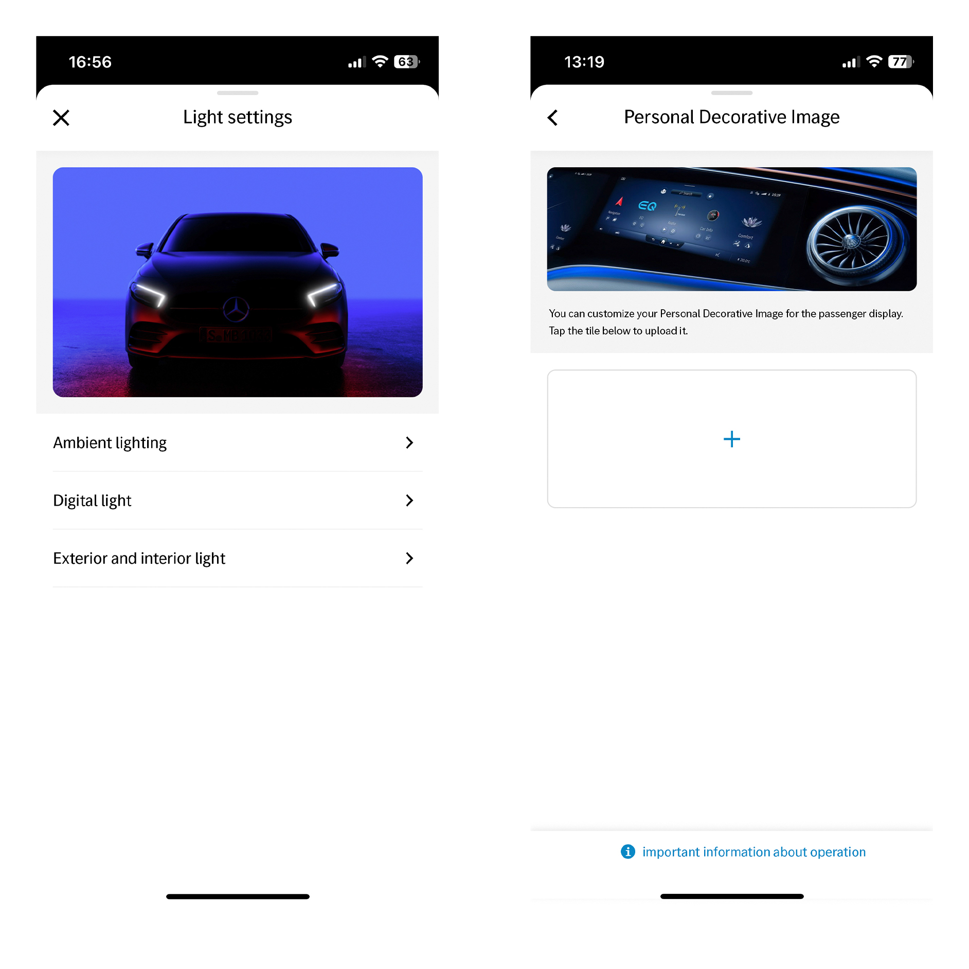 Personalisierung | Remote | Mercedes-Benz Das Display des MBUX Multimediasystems zeigt das Digitale Extra Personalisierung.