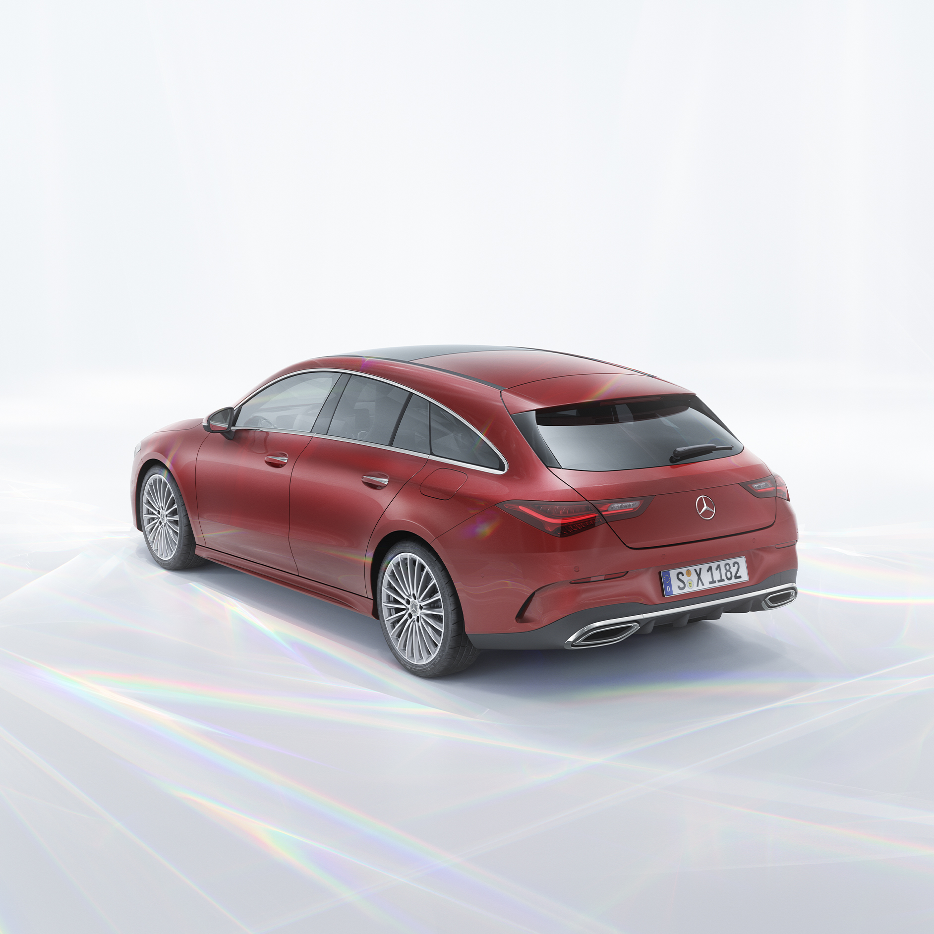 Unterschiede Shooting Brake und T-Modell | T-Modelle | Mercedes-Benz Der Mercedes-Benz CLA Shooting Brake in einer Heckansicht von Mercedes-Benz.