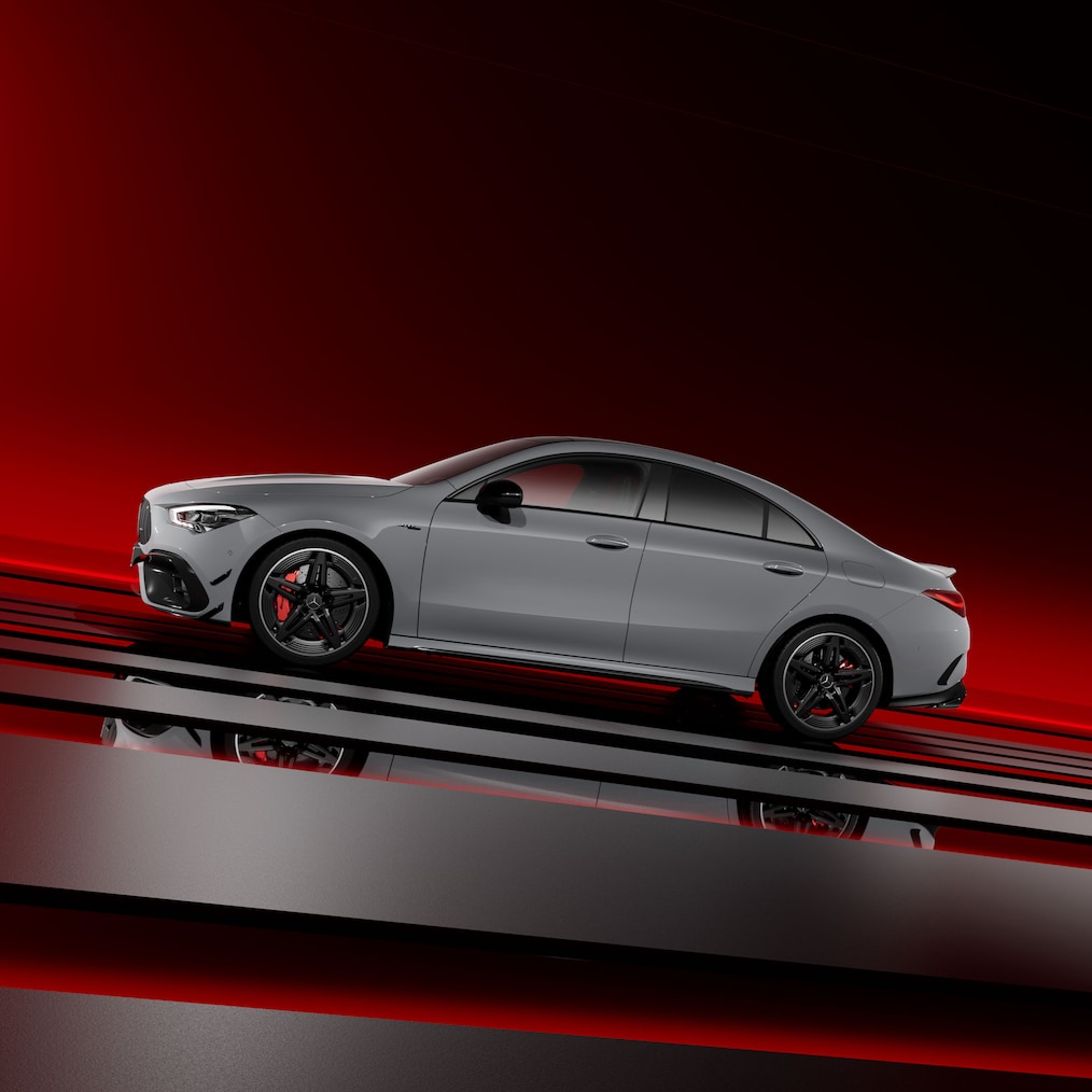 Das Mercedes-AMG CLA Coupé mit AMG Design Plus-Paket.