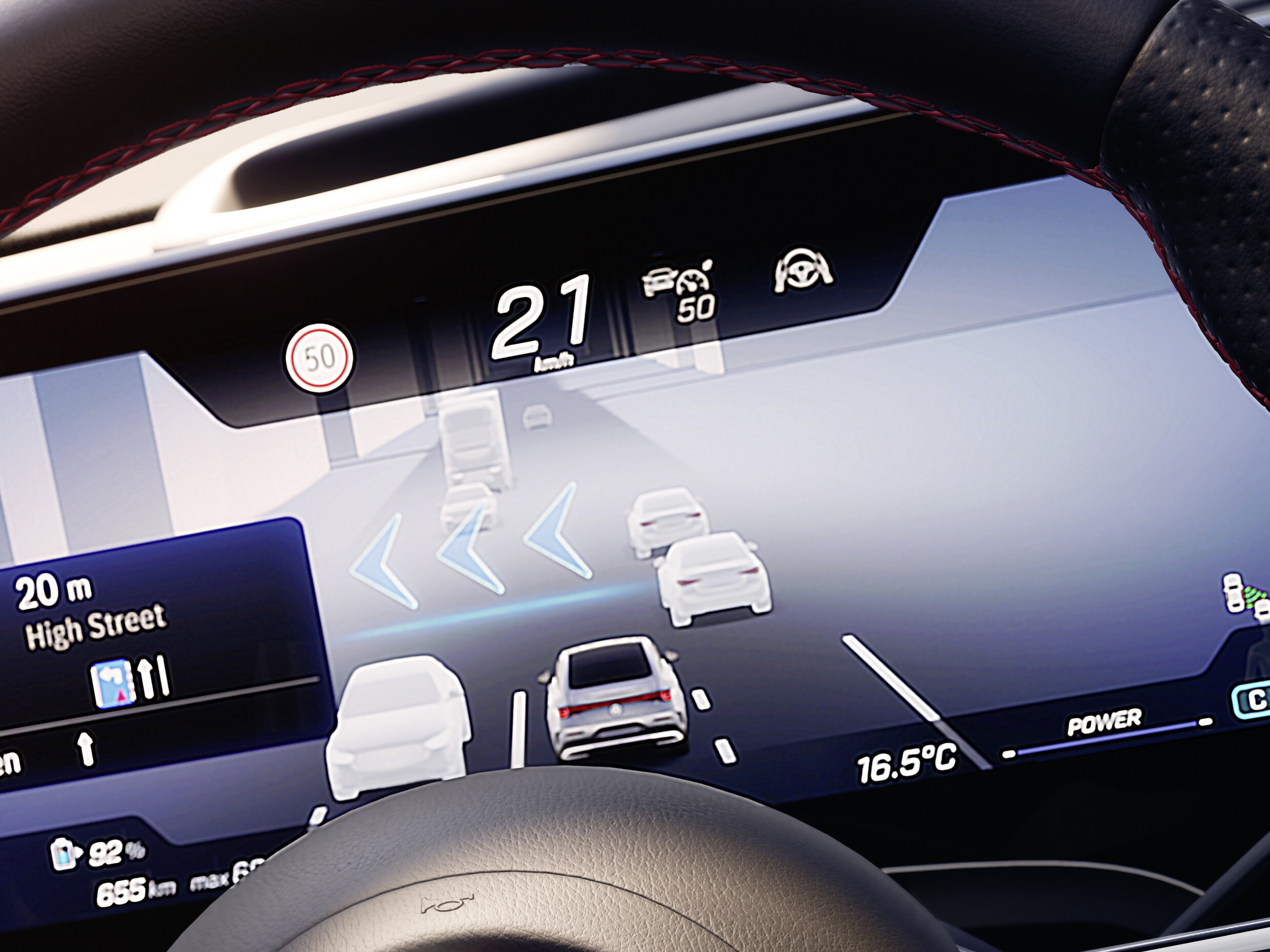 Die MBUX Surround Navigation des CLA mit EQ-Technologie von Mercedes-Benz.