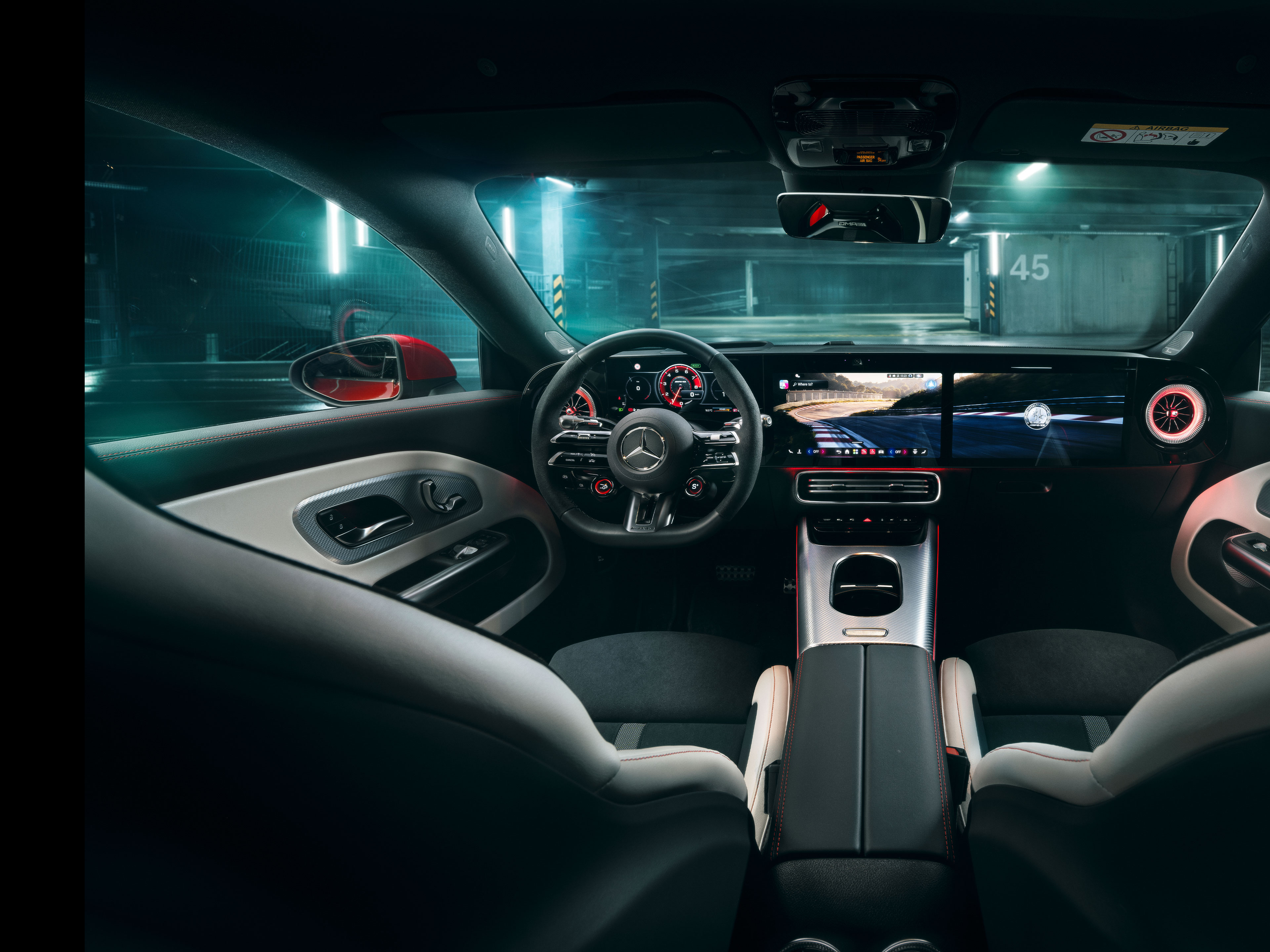 Interieur | CLA Shooting Brake | Mercedes-AMG Das Interieur des neuen elektrischen Mercedes-AMG CLA 45 4MATIC + Shooting Brakes.