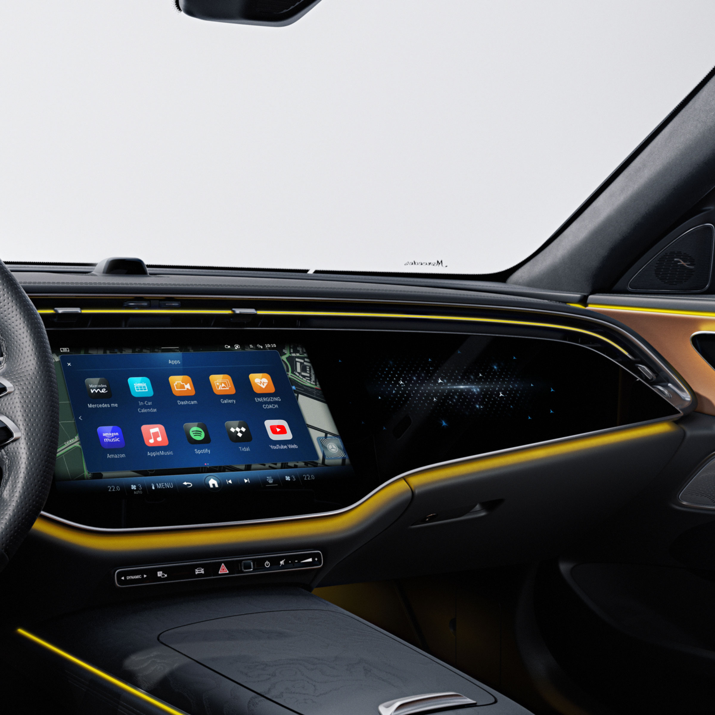 Der MBUX-Superscreen im Mercedes-Benz E-Klasse T-Modell.