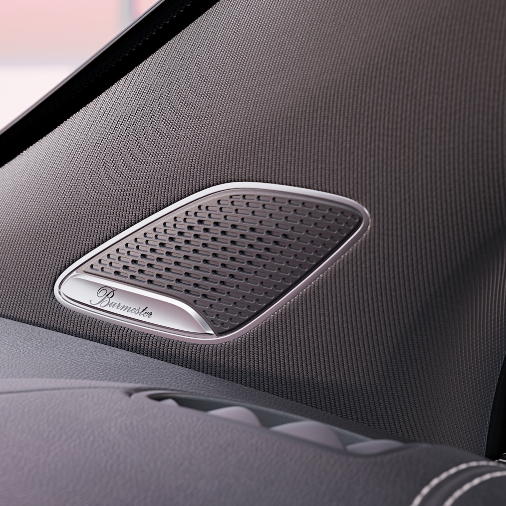 Nahaufnahme eines Lautsprechers des Burmester® Surround-Soundsystems.
