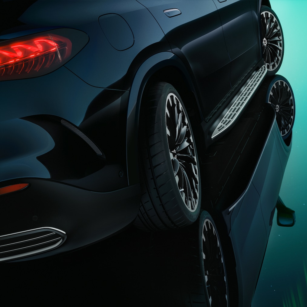 Hinterachslenkung im EQE SUV von Mercedes-Benz.