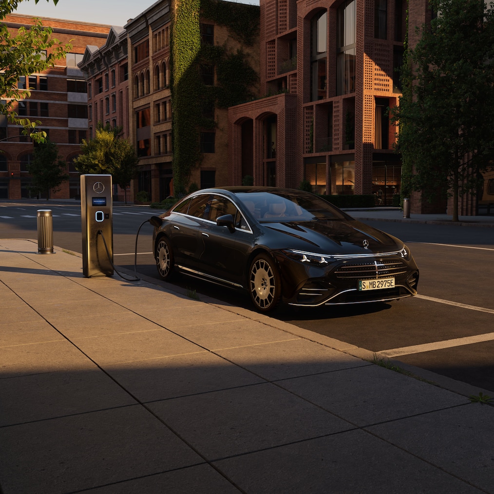 Laden mit dem neuen vollelektrischen EQS von Mercedes-Benz.
