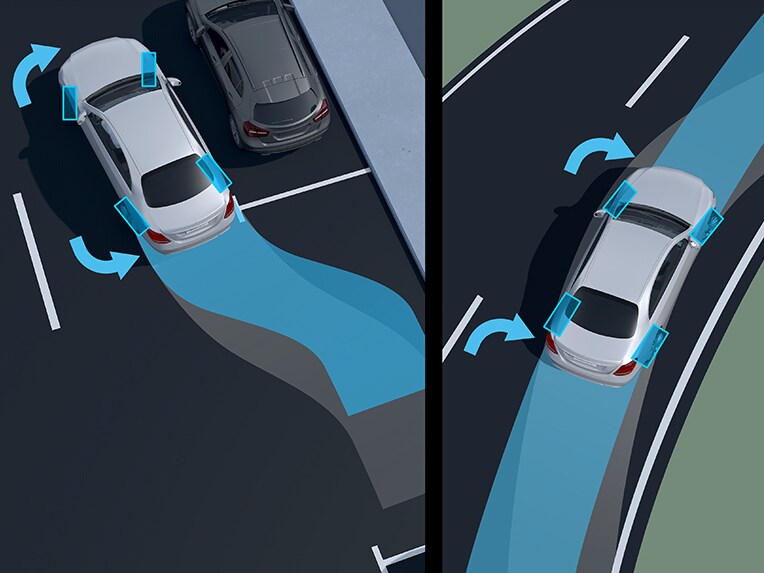 Die Hinterachsenlenkung des EQS von Mercedes-Benz.