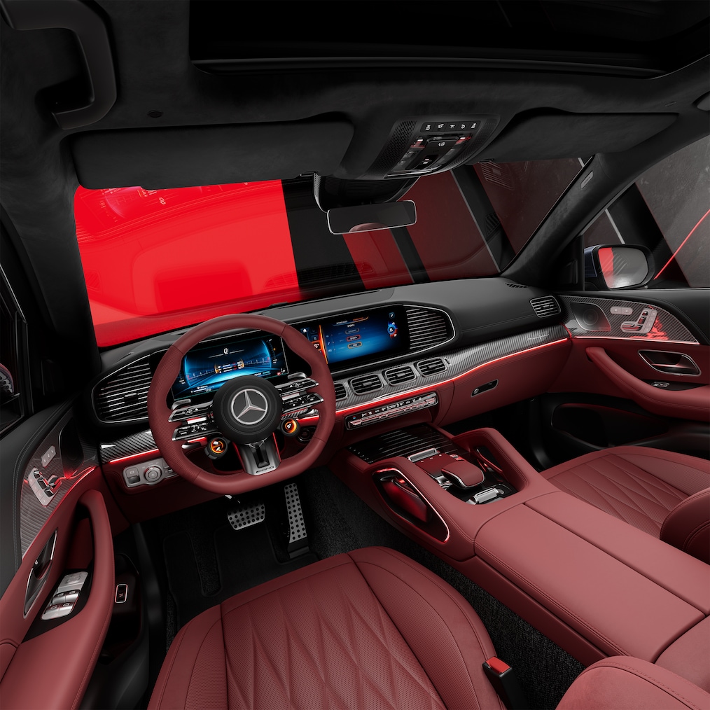 Seitenansicht des Mercedes-AMG GLE Coupés in MANUFAKTUR Hightechsilver Magno Edition.