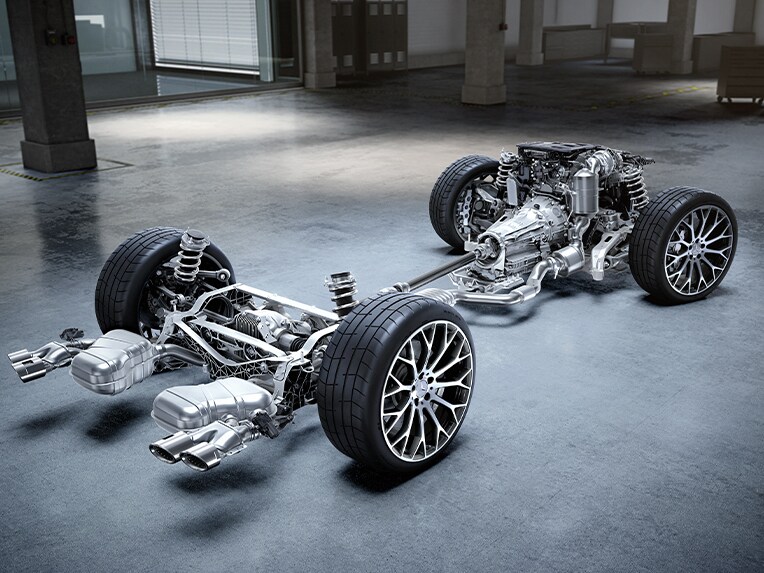 Illustration der Leistung von Mercedes-AMG.