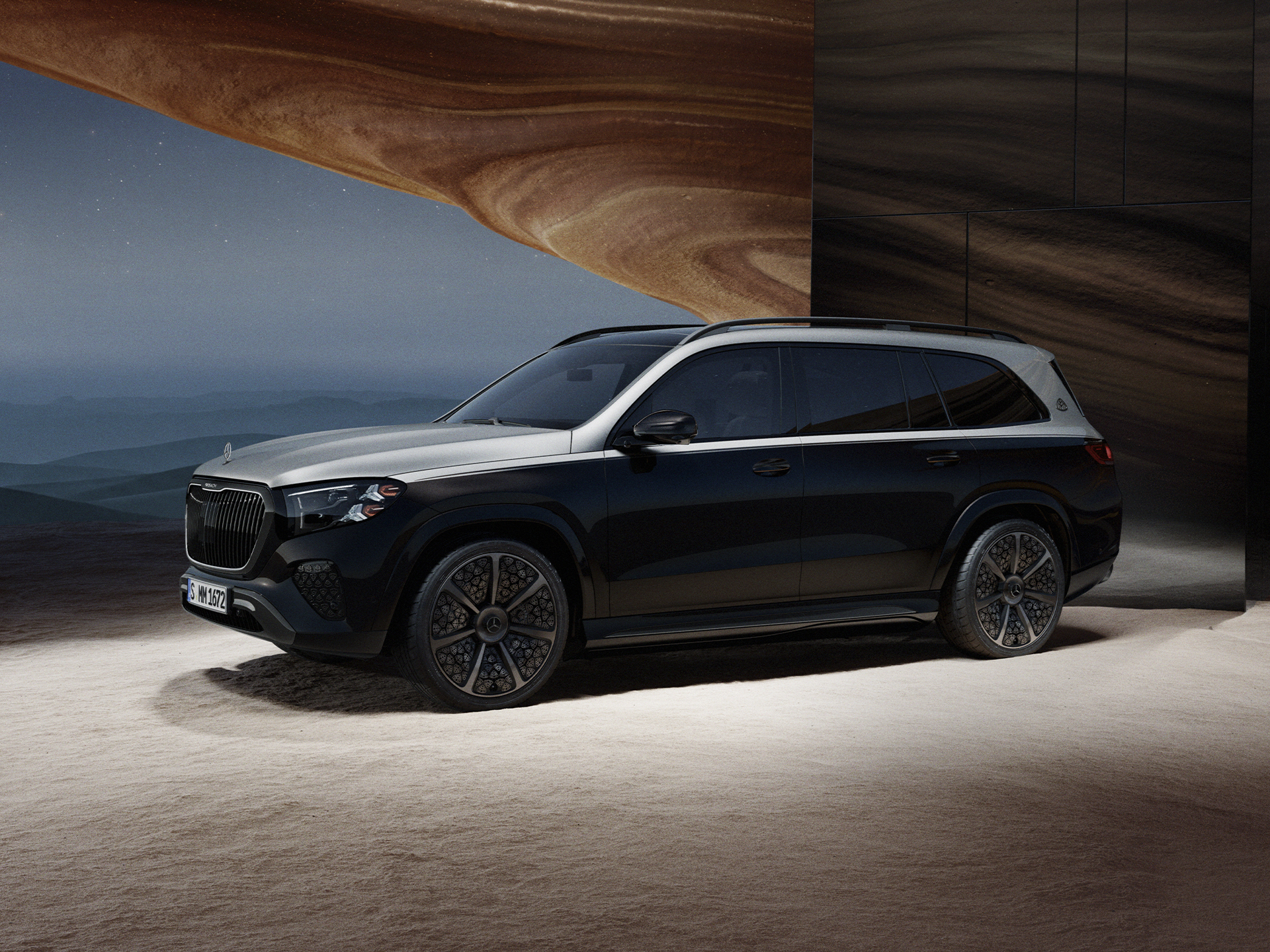 GLS Night Series | Marke | Mercedes-Maybach Der Mercedes-Maybach GLS Night Series in einer Frontansicht.