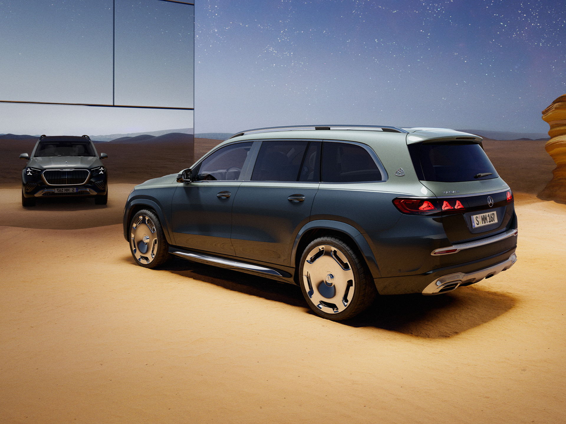 GLS SUV | Marke | Mercedes-Maybach Draufsicht auf den Mercedes-Maybach GLS SUV.