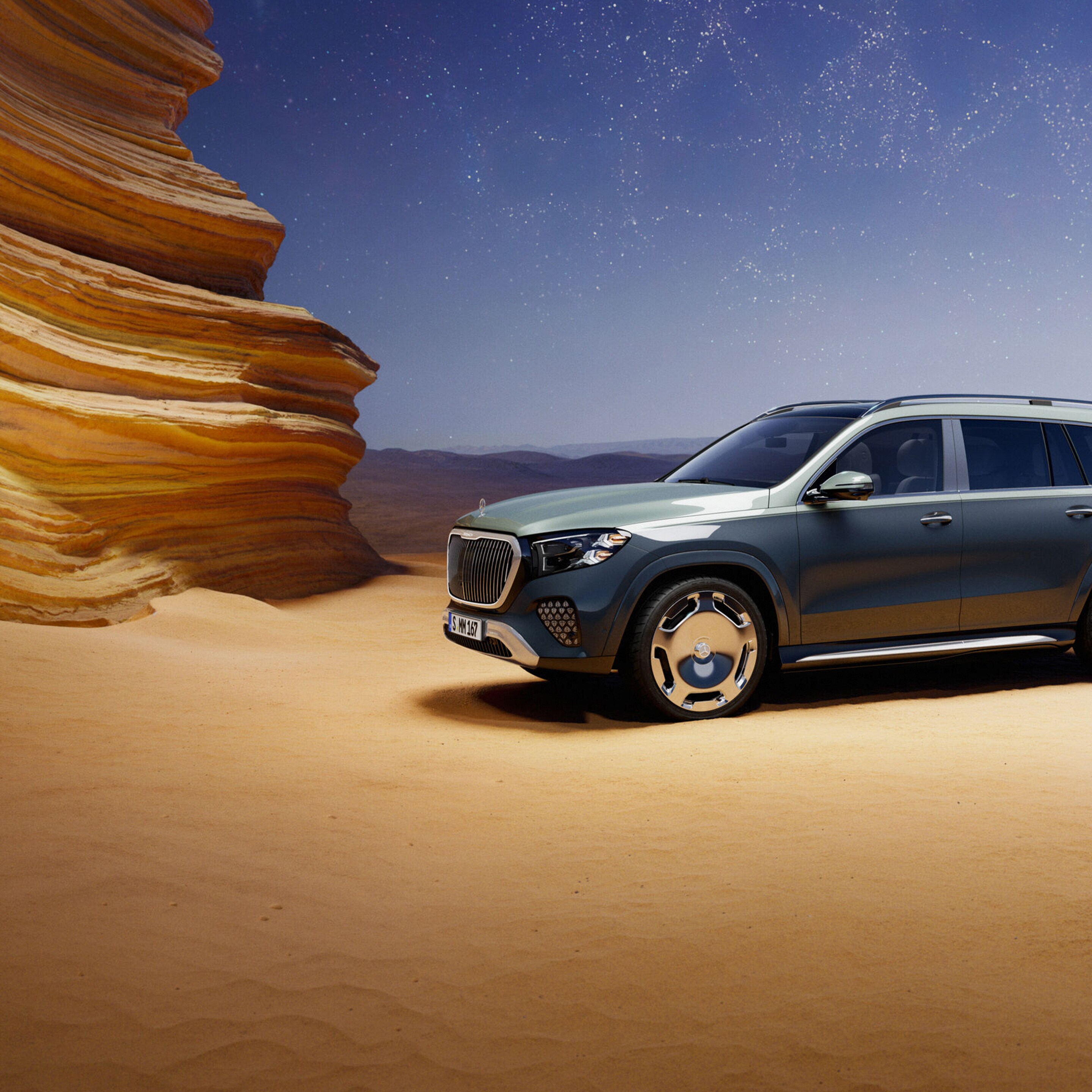 Der Mercedes-Maybach GLS SUV in einer Frontansicht.