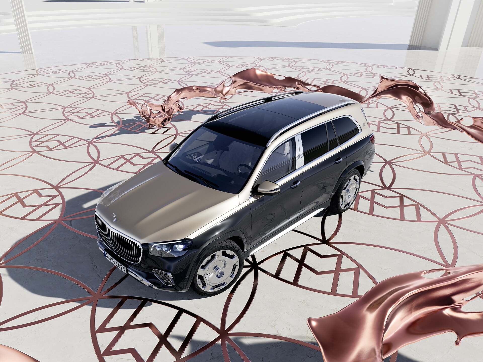 Draufsicht auf den Mercedes-Maybach GLS SUV.