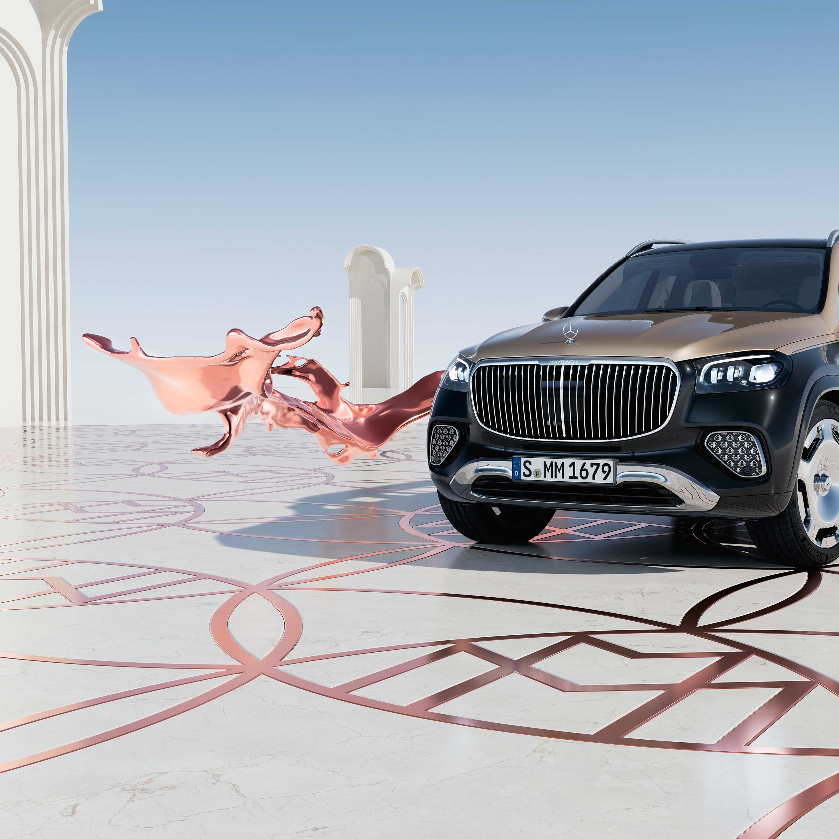 Der Mercedes-Maybach GLS SUV in einer Frontansicht.