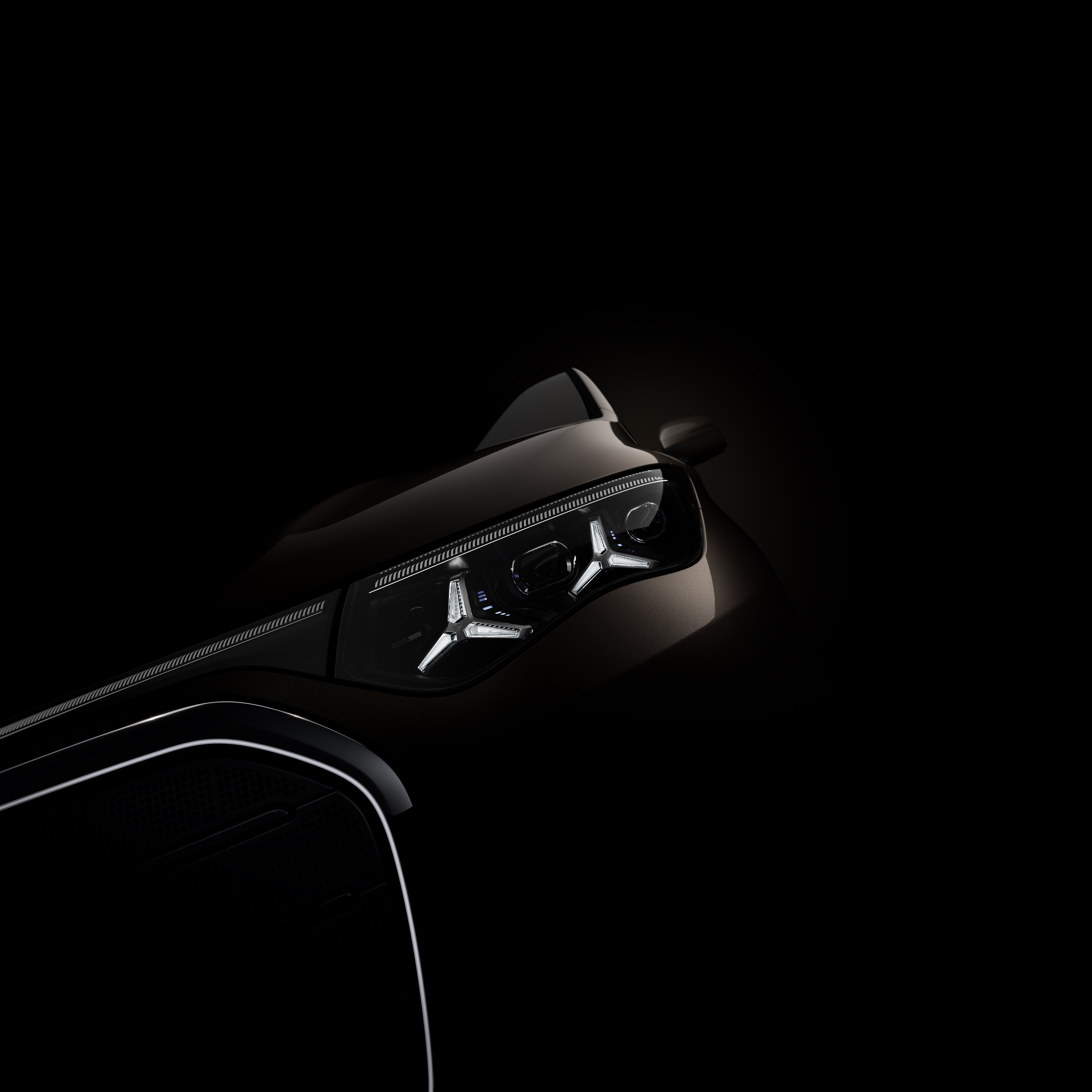 All-new VLE | Mercedes-Benz Close-up of headlights and radiator grille of the all-new VLE.