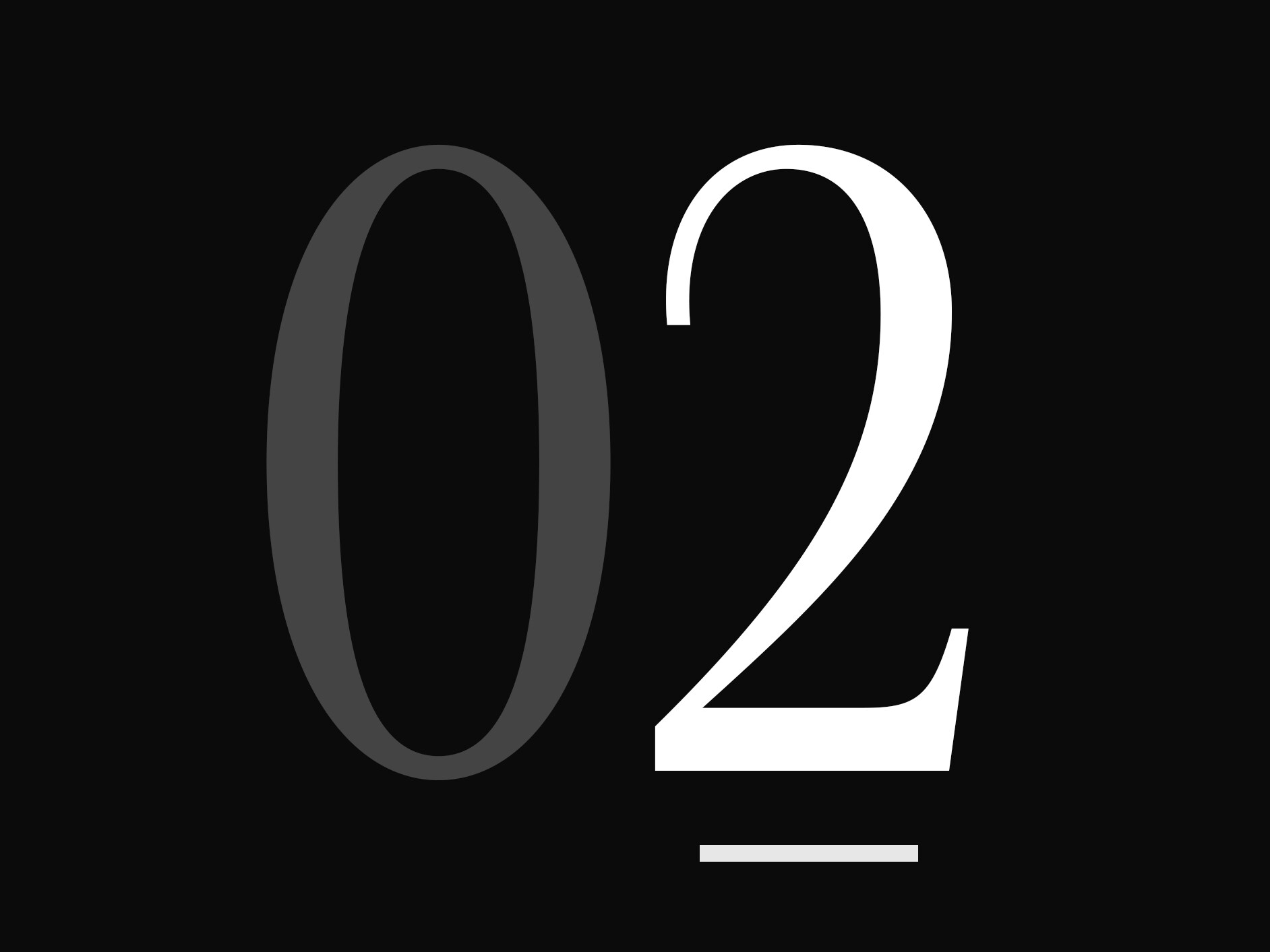 Eine große Zahl „02“.