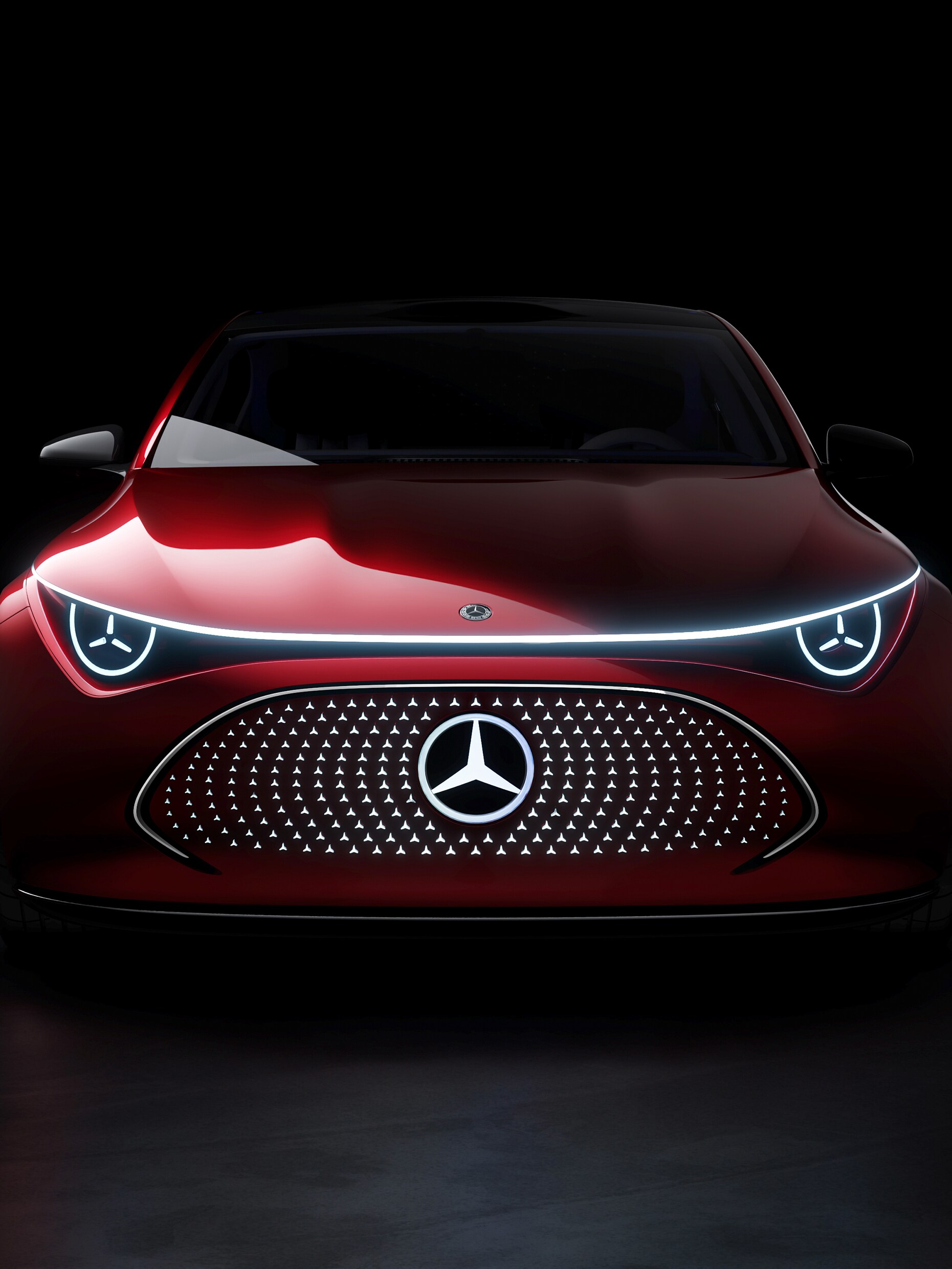 die rote Mercedes-Benz CLA CLass von der Seite