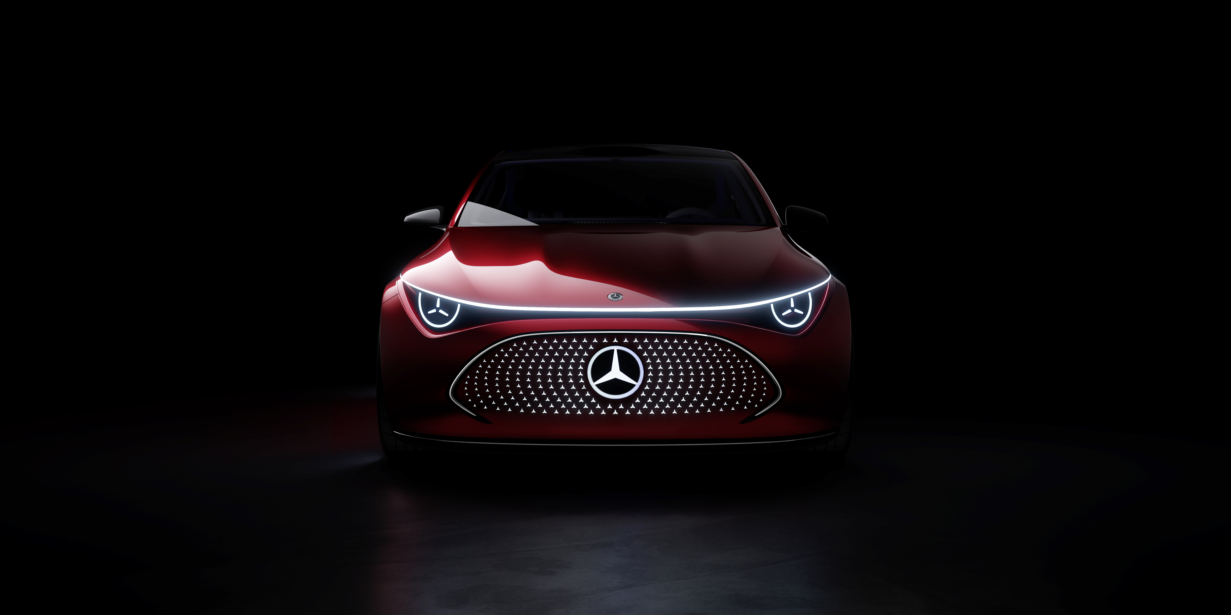 Concept CLA Class | Mercedes-Benz die rote Mercedes-Benz CLA CLass von der Seite