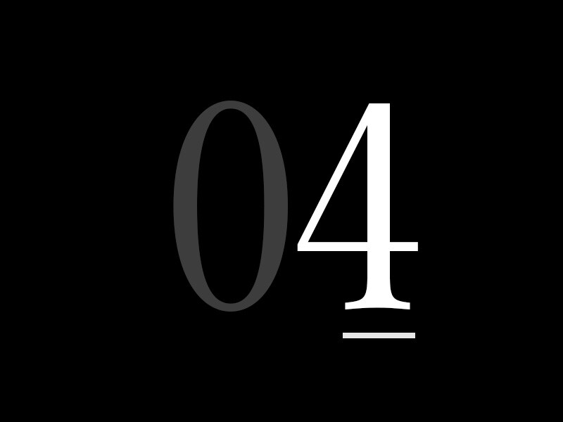 Eine große Zahl „04“.