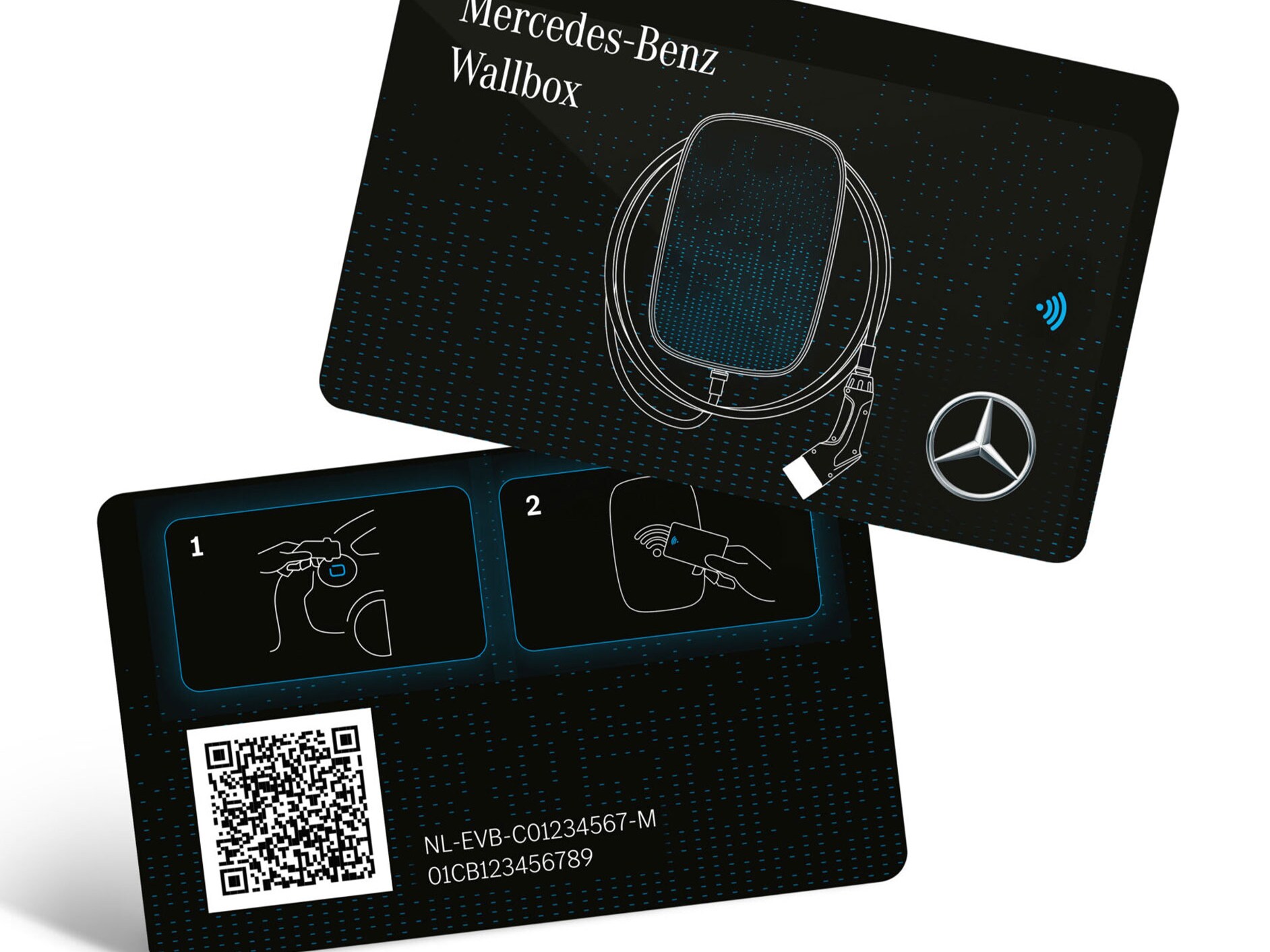 Die Mercedes-Benz RFID-Karte mit der dazugehörigen Verpackung.