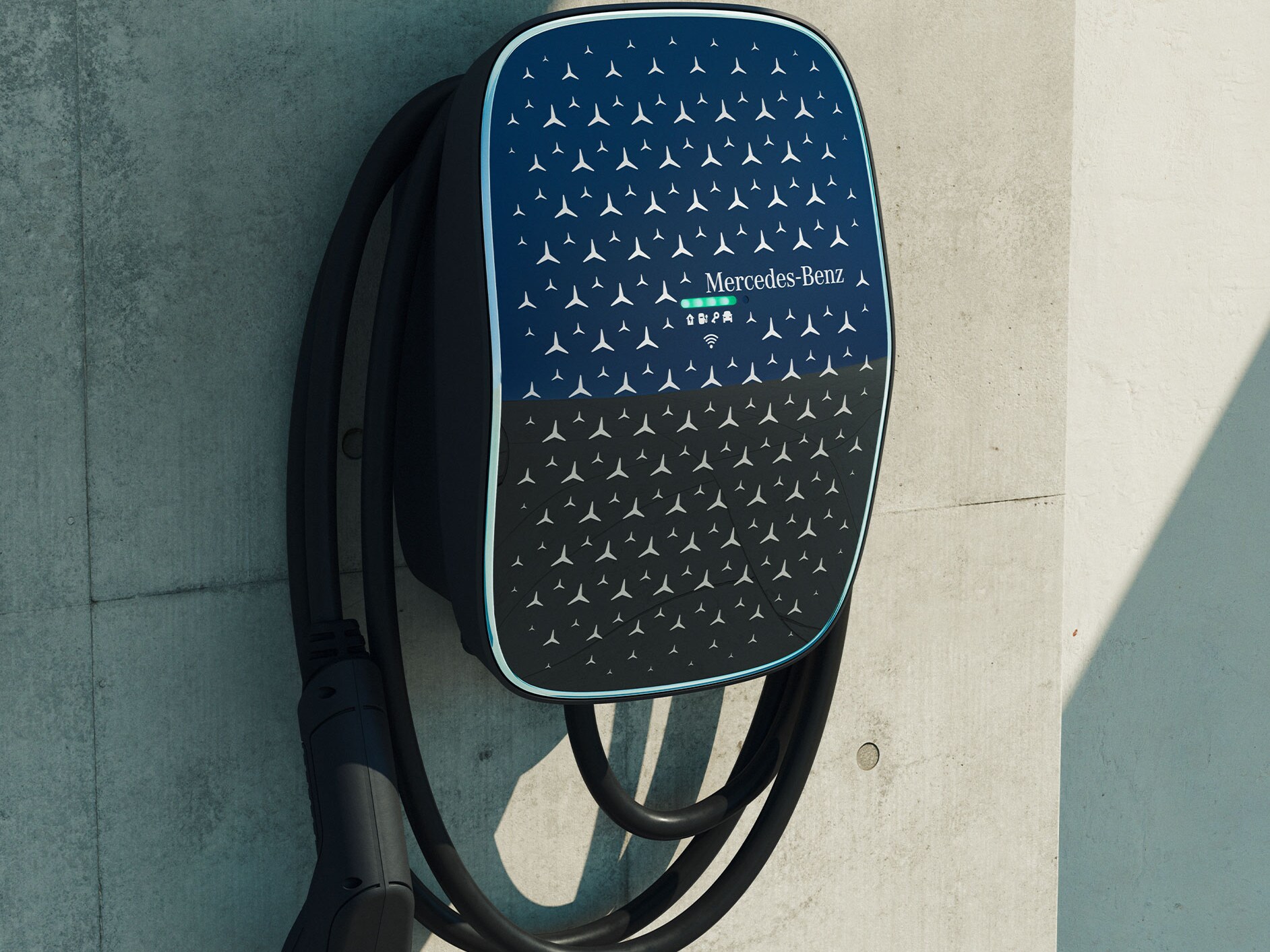 Die Mercedes-Benz Wallbox, inspiriert von den Mercedes-Benz Designprinzipien.
