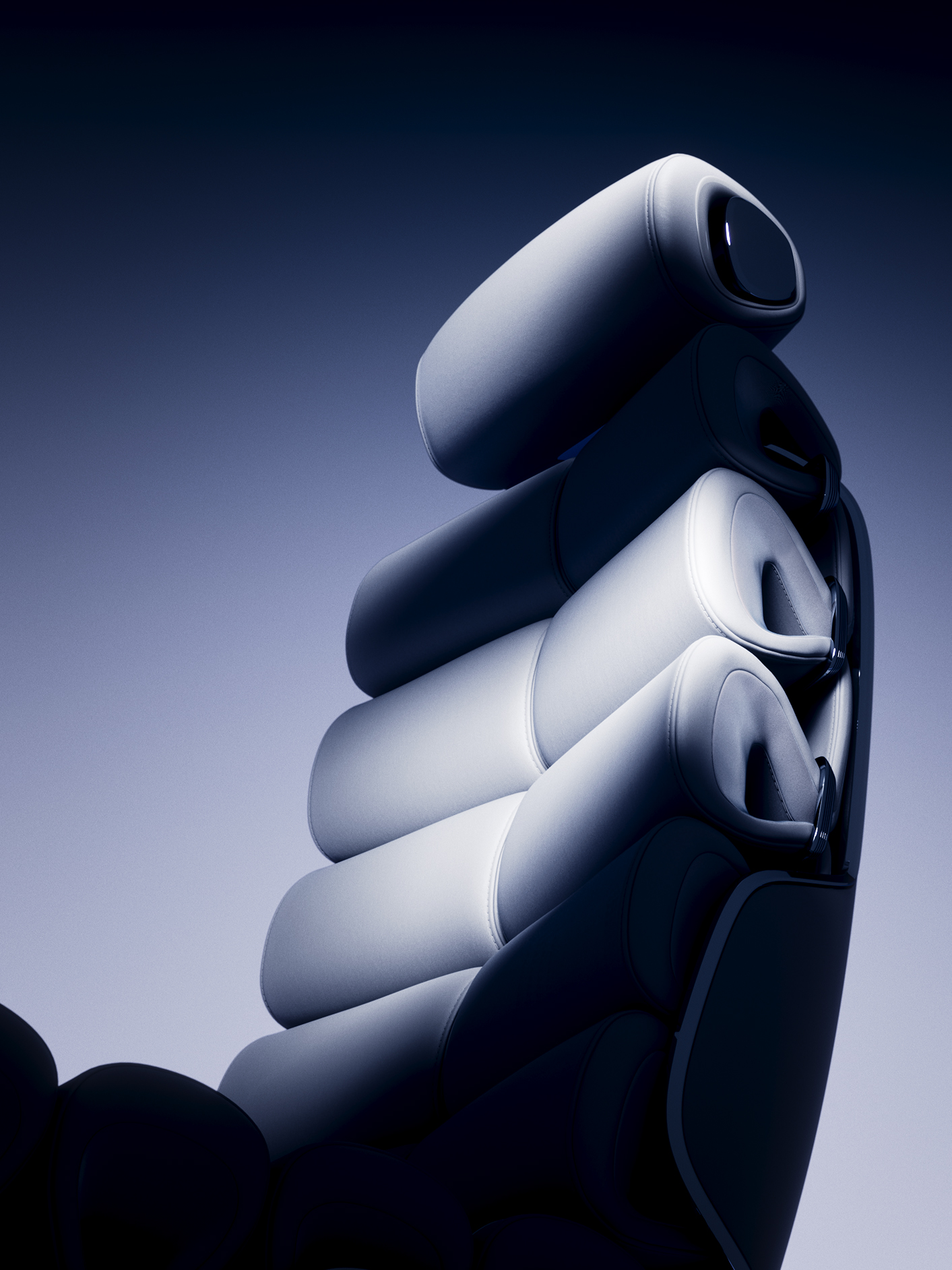 Liegesitze | Vision V | Mercedes-Benz Die beiden luxuriösen Sitze im Fondraum des Vision V in einer Liegeposition.