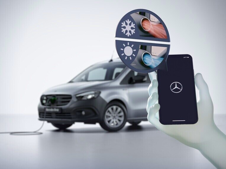 Die Vorklimatisierung des Mercedes-Benz eCitan Tourer.