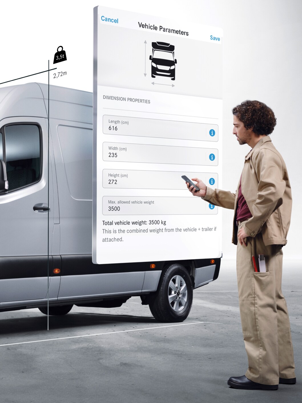 Die Digitalen Extras des Mercedes-Benz eSprinter Fahrgestell.