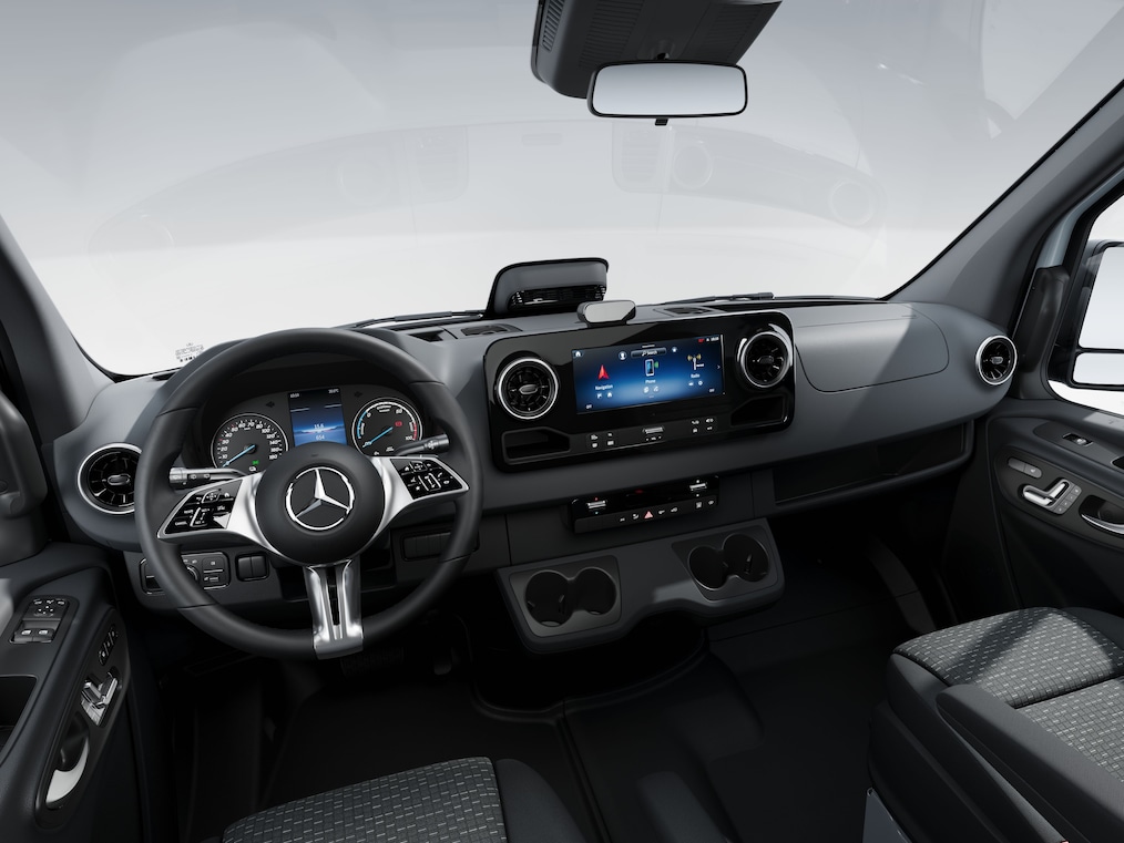 Der Fahrerraum des Mercedes-Benz eSprinter Fahrgestells.