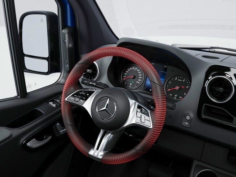 Die Lenkradheizung im Mercedes-Benz Sprinter Pritschenfahrzeug.