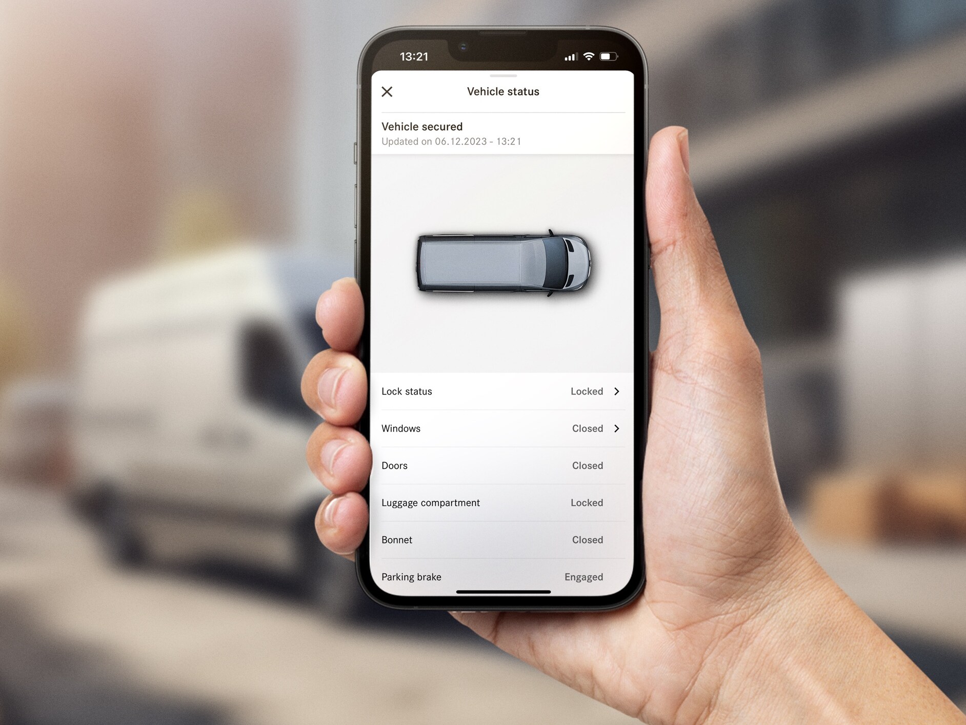 Digitale Extras für einen Transporter von Mercedes-Benz.