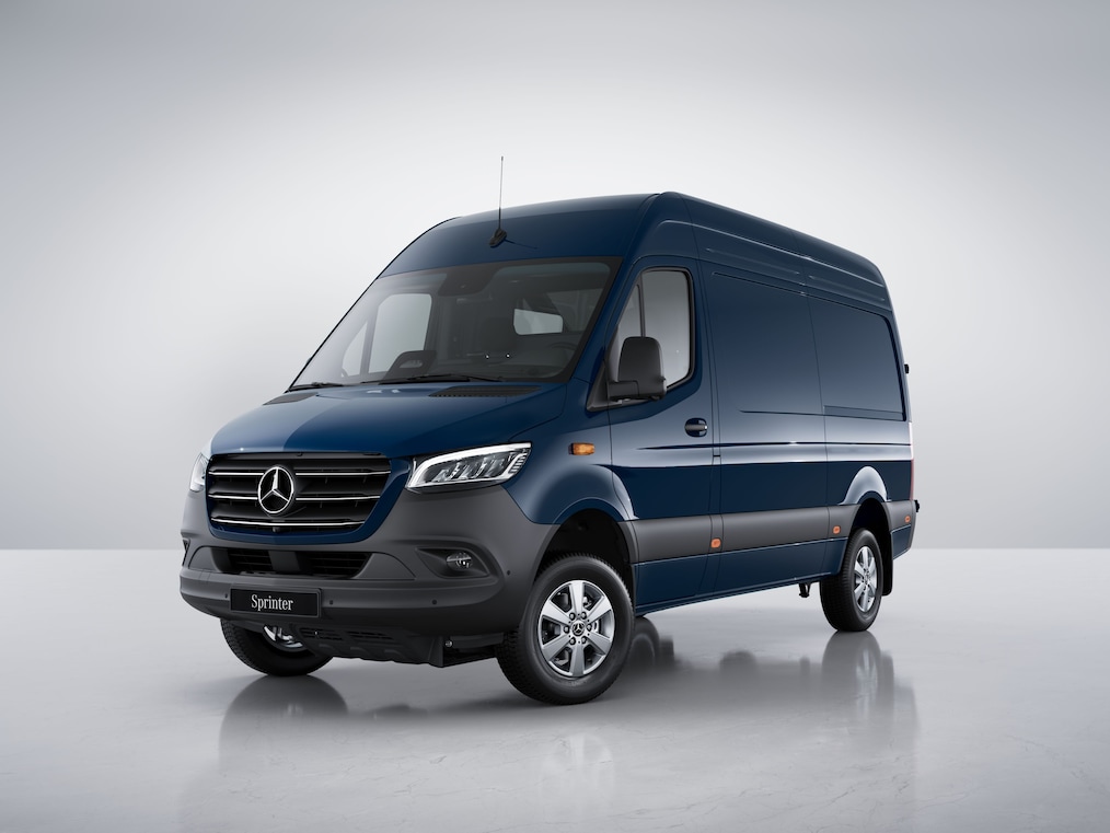 Der Mercedes-Benz Sprinter Kastenwagen mit 4x4 Allradantrieb mit Torque-on-Demand.