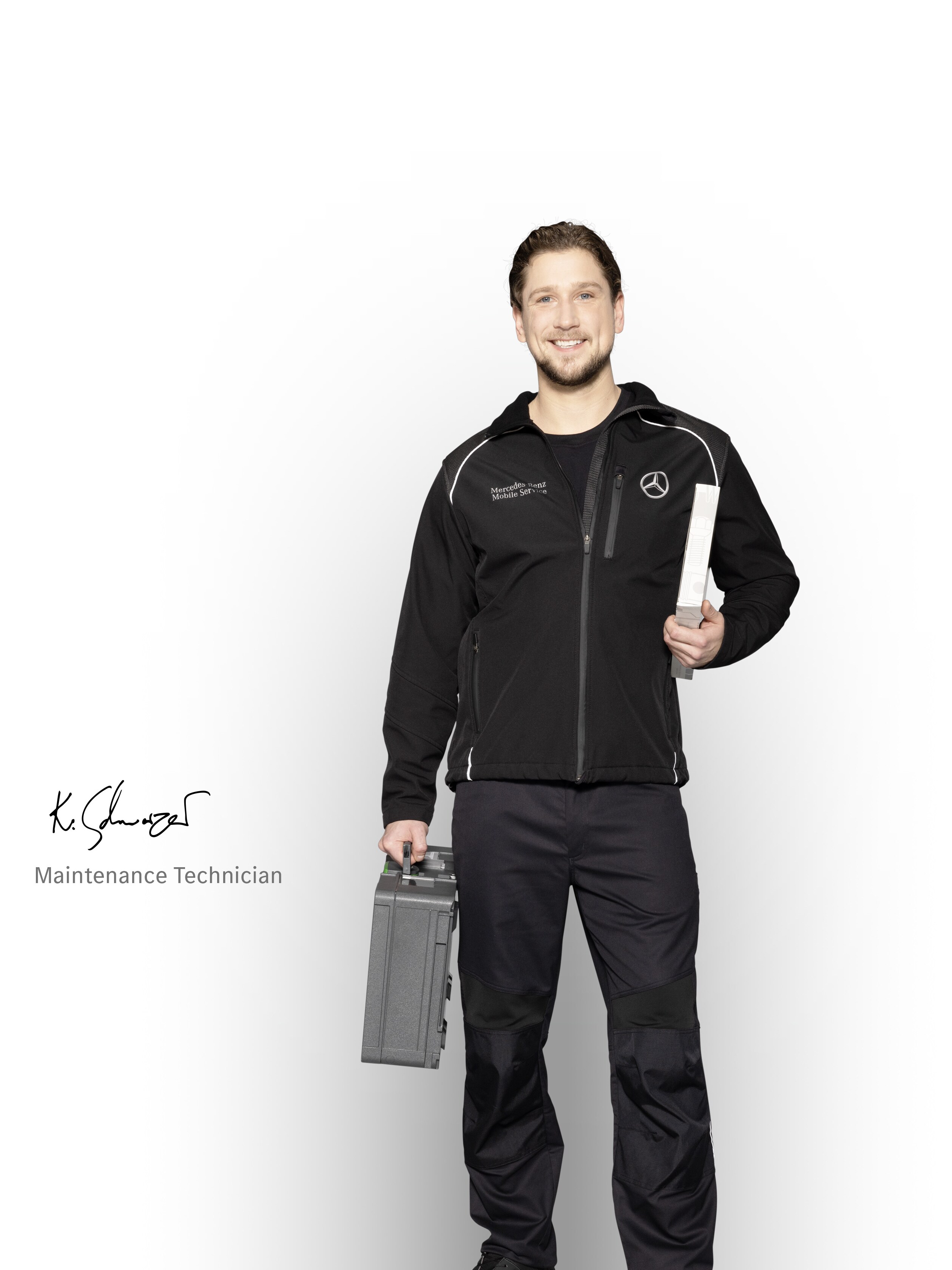 Mercedes-Benz Mobiler Service Wartungstechniker zur Unterstützung.