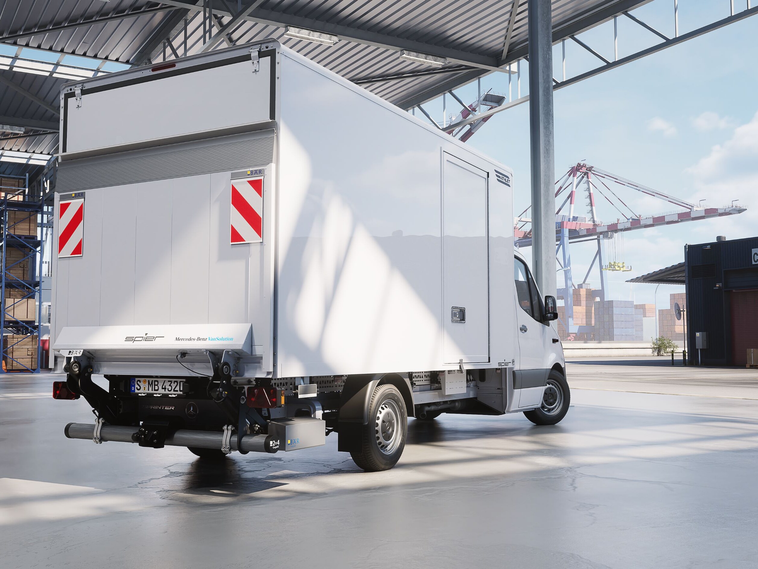 The Sprinter with dry-freight body by Spier.